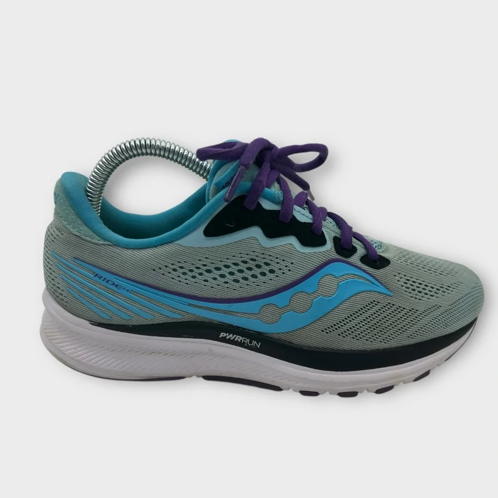 Saucony Ride‎ 14 Women Running Shoes Powder Concord US 8M Good Condition! Comfy!
